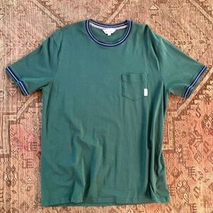 Ben Sherman Men's Ringer T shirt Crew Neck Collegiate XL Green